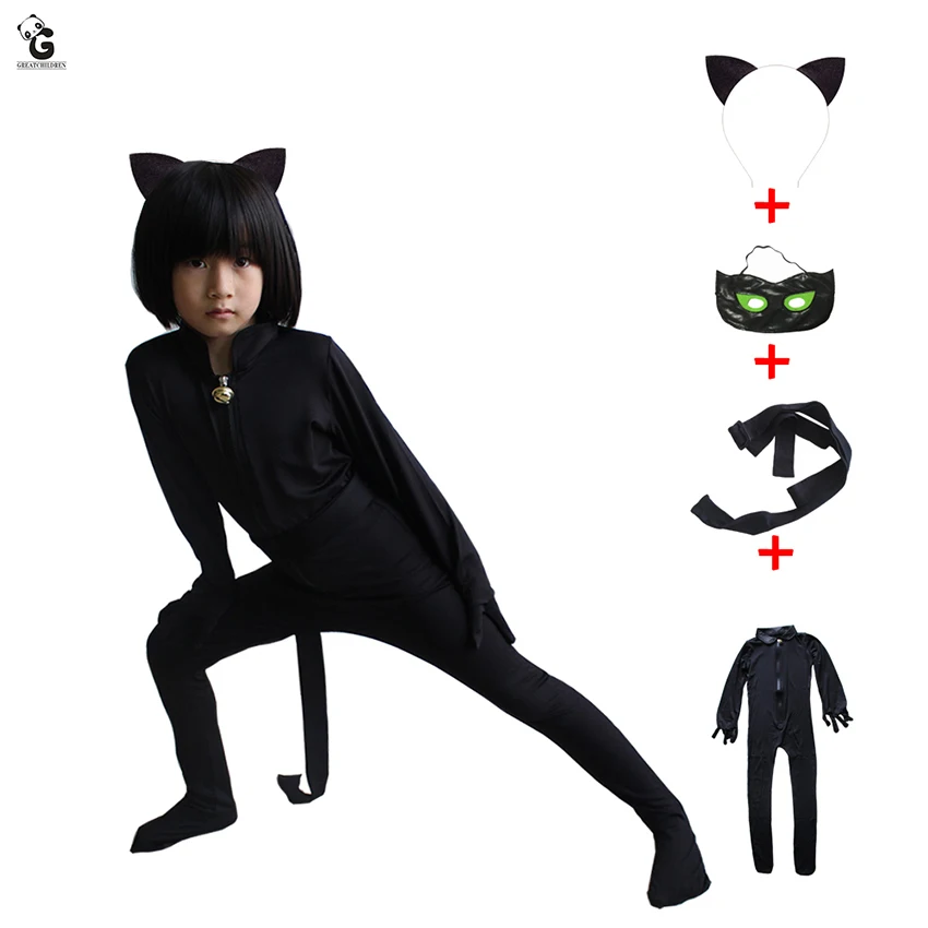 Cat Noir Cosplay Ladybug Costumes Kids Jumpsuits Halloween Costume For