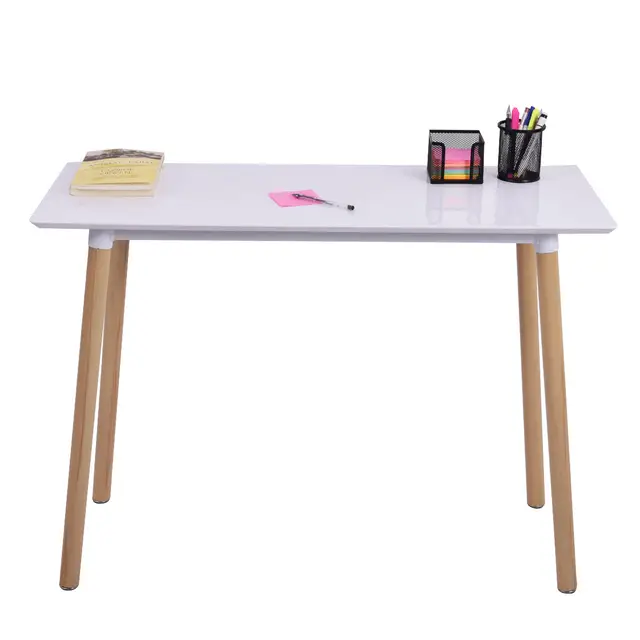 Us 56 99 Giantex White Writing Desk Modern Computer Table Home Office Furniture Workstation Learning Tables Hw54027 In Laptop Desks From