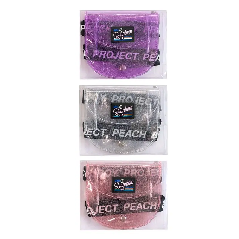 

Transparent PVC Lanyard Short Wallet ID Card Holder Wallets Fashion Women Girl Glitter Business Cards Case Purse