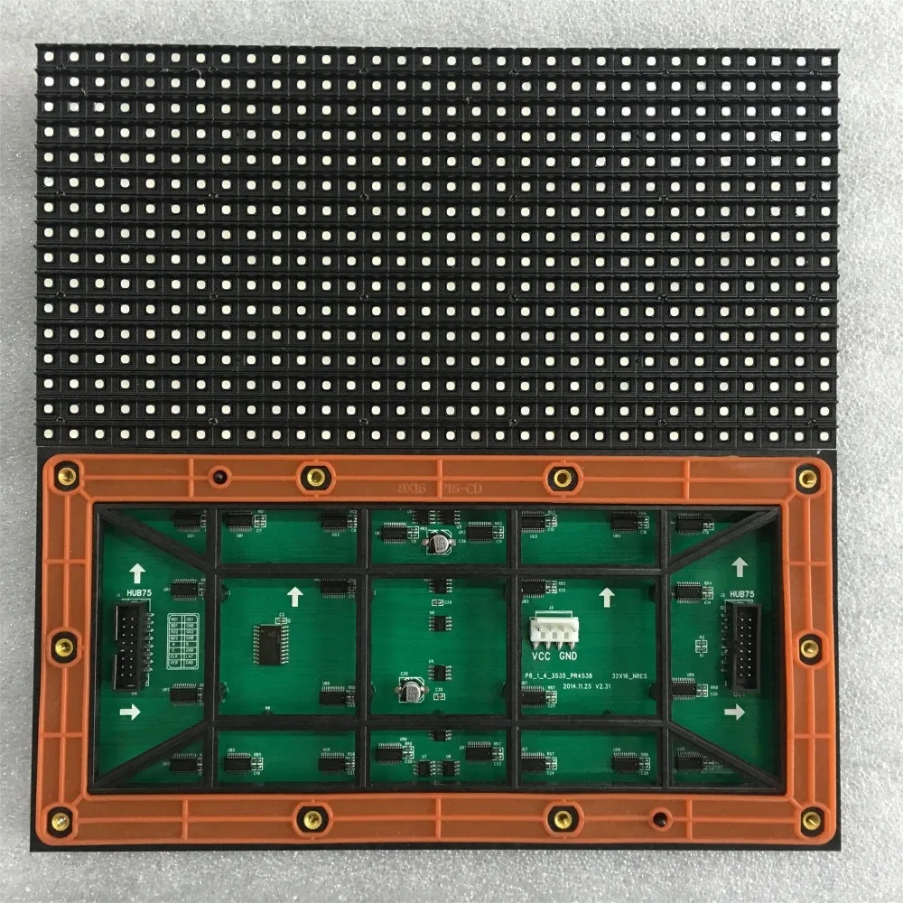 Светодиодный модуль p8 smd rgb 32x16 256 мм x 128 полноцветная точечная матрица 16x32 мм|dot