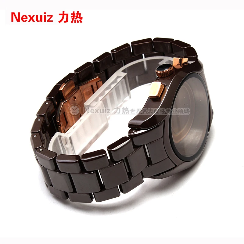 

NEW Watchbands 22mm,High Quality Ceramic Watchband brown Diamond Watch fit AR1446 Man watches Bracelet watch strap WATCHBAND