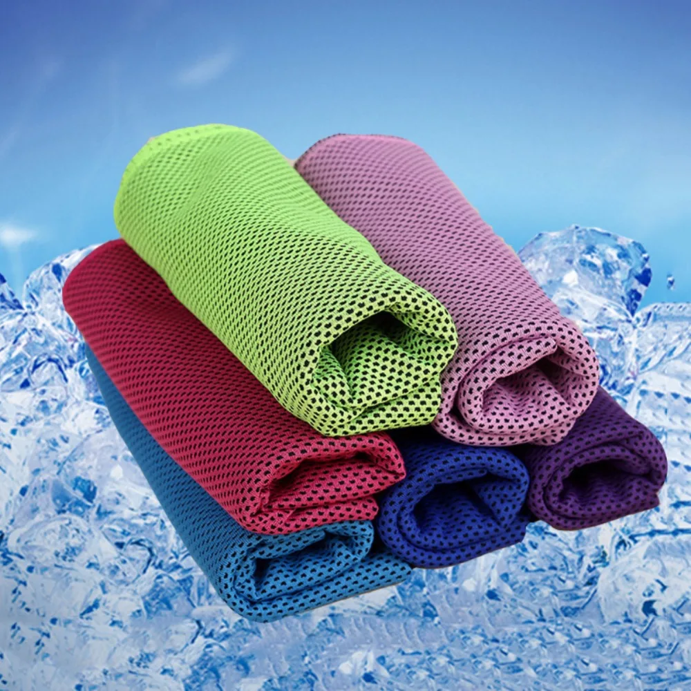 Drop Shippig 90x30cm Breathable Sports Ice Towel Instant Cooling Towel