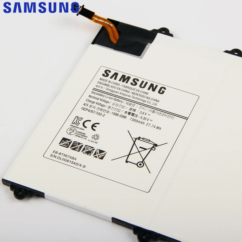 Сменный аккумулятор samsung для Galaxy Tab SM-T560NU T567V 9," настоящий Аккумулятор для планшета EB-BT567ABA EB-BT567ABE 7300 мАч