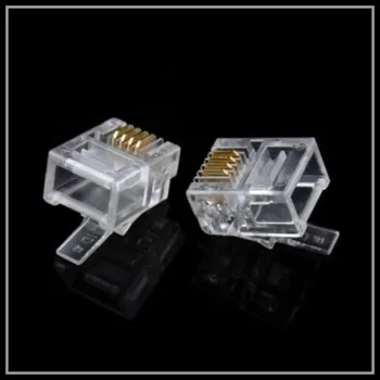 

1000pcs RJ11-6P4C-Connector-Modular-Plug-Gold-Plated-Crimp-on-for-Telephone-ADSL-Network