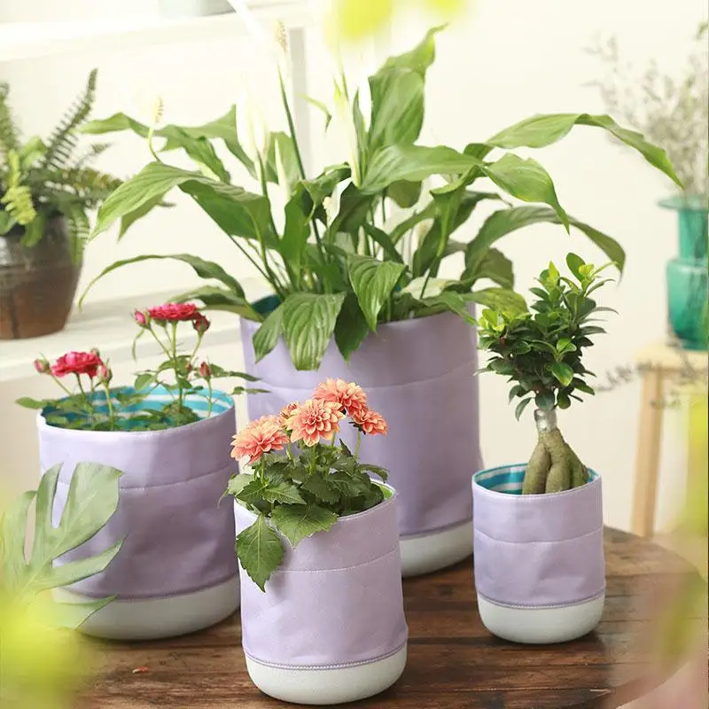 

Modern Home Innovative Nursery Pots Waterproof Fabric Planter Foldable Succulent Plant Flower Pot Storage Barrel Basket