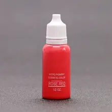 Профессиональная татуировка микро-пигмент Перманентный макияж для брови губы 1/2 унций 15 мл, розовый красный 3 шт