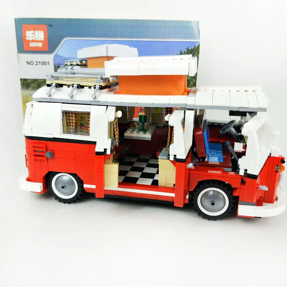 

Lepin Creator 21001 Volkswagen T1 Camper Van Model Building Kits Bricks DIY Blocks Compatible 10220 birthday Walkie Talkie