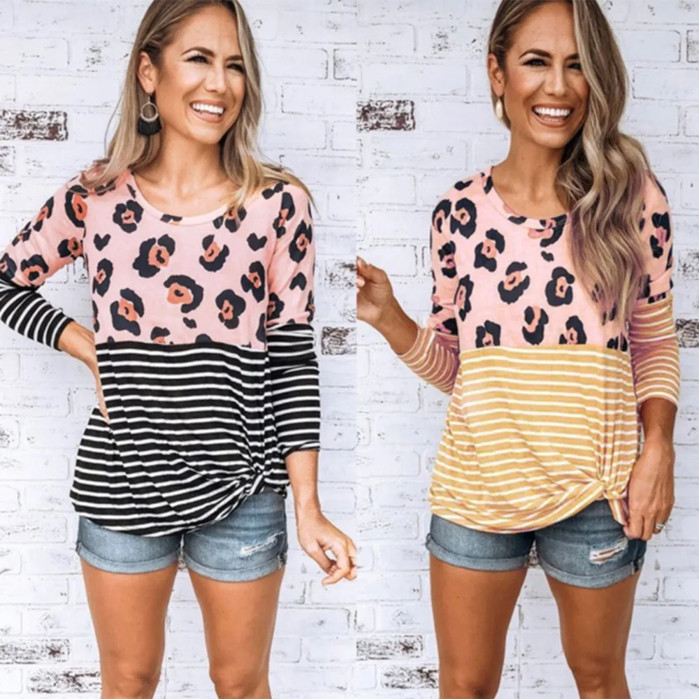 Sleeve Curved Hem Womens Tee Shirts Autumn Womens T shirts Casual