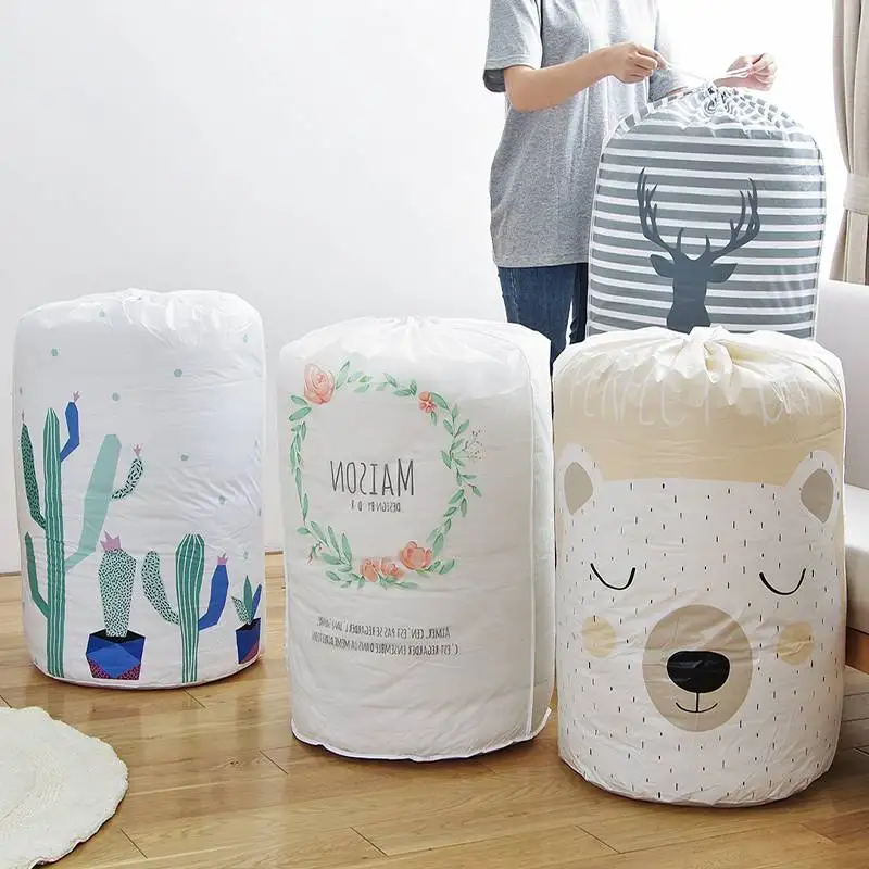 

Creative Large Organizer Foldable Laundry Basket Storage bag Clothes Packaging Kids Toys Bag Portable Home Supplies