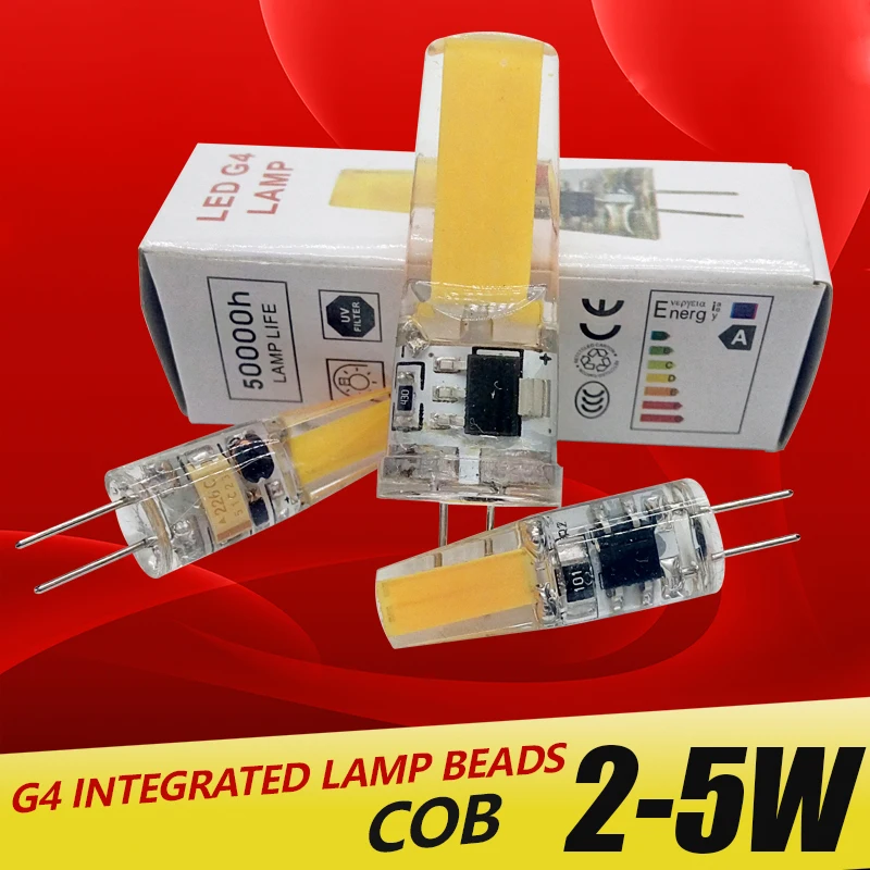 

G4 LED Lamp 3W 5W COB LED Bulb AC DC 12V 220V Mini Lampada LED G4 COB Light 360 Beam Angle Lights Replace Halogen G4 Chandelier