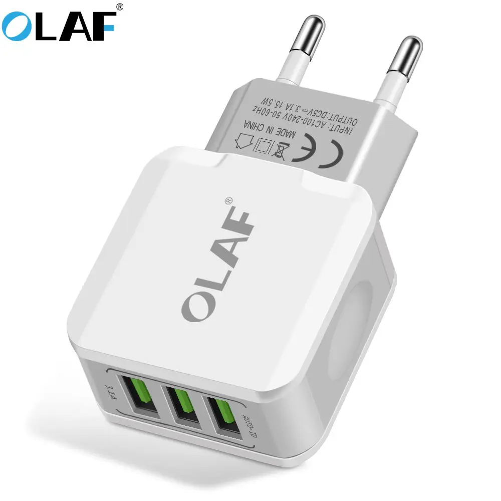 Olaf 5V 3.1A 3-Ports Smart Travel USB Wall Charger Adapter Portable EU Plug Mobile Phone for iPhone Samsung Tablets | Мобильные