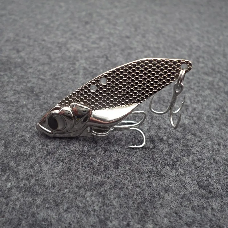 Metal Spoon VIB Lures 7G 10g 15G Vibrations Fishing bait Bass Treble With 3 Hooks Lead Hard Fish Cicada Lure Bass Crank Bait