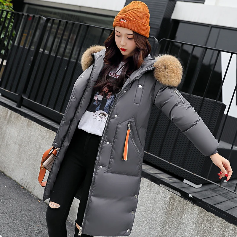 Femme rouge Kuyomens blanc Parka De Épaissir Manteau Col Green Puffer Femmes gris Faux army Noir Slim Veste Long D'hiver Fourrure BqCnXqrHU