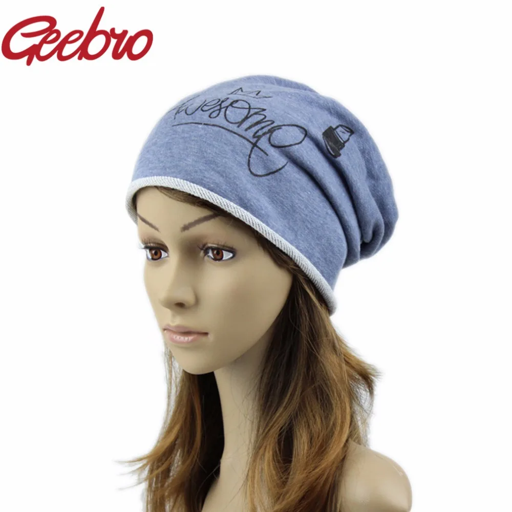 Geebro Funny Beanies Hats For Women 2017 Thin Solid Hats Women Winter
