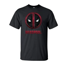 Одежда «Супергерои» с принтом "Дэдпул" Для мужчин футболка с коротким рукавом Летние черные футболки Повседневное хлопок Softwear футболка для фанатов