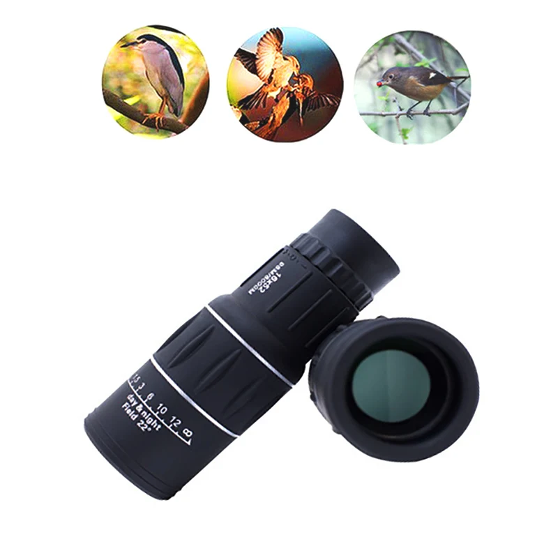 

16x52 HD Mini Monocular Telescope Prism Dual Focus Adjusting with Phone Clip Tripod for Hunting Camping Scopes