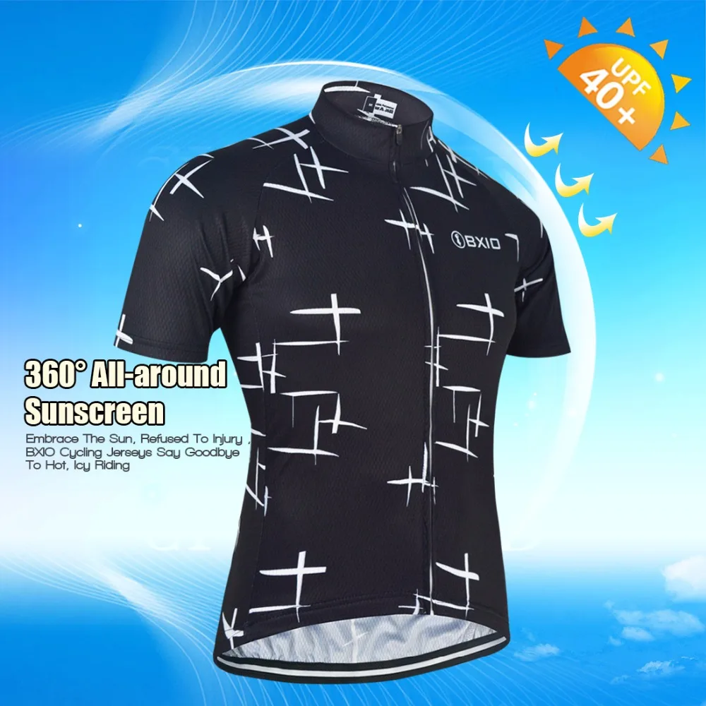 2018 Ropa de Ciclismo BXIO Ropa de Ciclismo negro para Hombre Camisetas de Ciclismo Ropa corta de verano uniformes de equitación 148