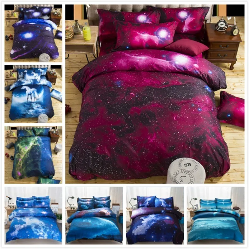 3D Print Creative Galaxy Stars Kids Child 2/3/4 pcs Bedding Set Cotton ...