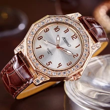 2017 Luxury Women Watches Ladies Bracelet Leather Strap Rhinestone Wristwatches Famous Brand Girl Quartz-watch Relojes Mujer