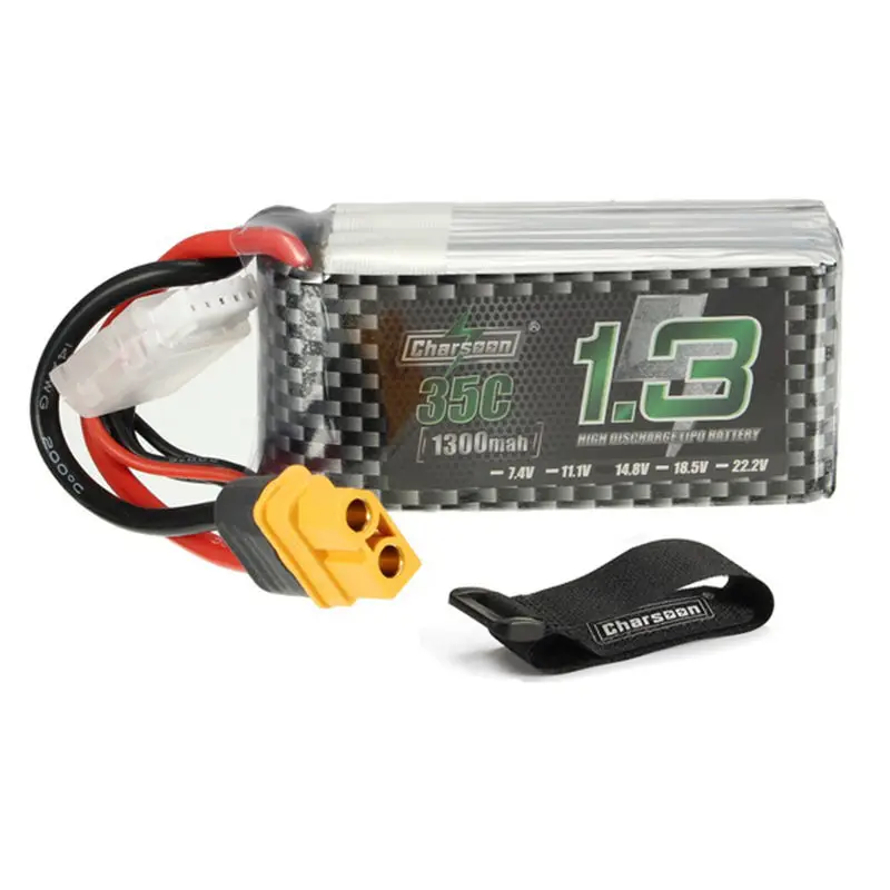 Hot Charsoon Batteries Strap 14.8V 1300mAh 4S 35C XT60 Plug Rechargeable Lipo Battery With Magic For RC Models |