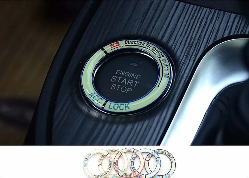Автомобильный ключ зажигания, кольцо старта, украшение, светящееся кольцо для Jetta Glof Passat Tiguan Touran, кнопка старта, декоративное кольцо