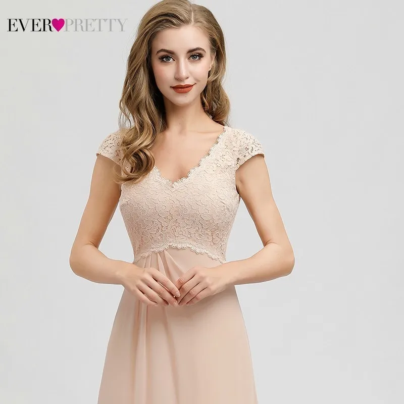 Vestidos De Madrinha Ever Pretty Blush платья подружек невесты трапециевидной формы с v-образным вырезом и рукавом-крылышком элегантные торжественные платья для свадебной вечеринки