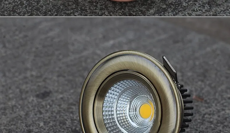 Точечный светодиодный светильник винтажный светодиодный Бронзовый встроенный потолочный светильник 3w