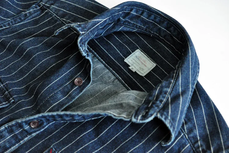 chambray camisa de manga comprida para homem