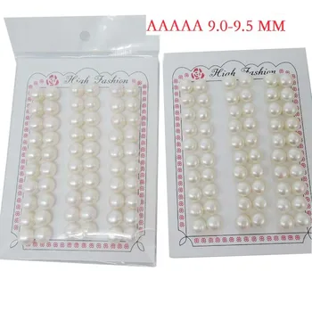 

drop free shipping 100% nature freshwater high quality loose pearl in paired -AAAA-9-10 MM pearl-half drilled hole