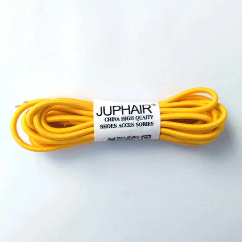 JUP 1-50 Pairs Yellow Colored Shoe Laces for Children Fashion Elastic Rubber Adjustable Shoelaces Fashion Lazy Shoelace Strings