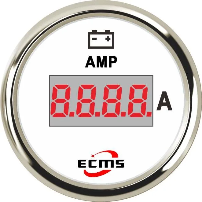 Marine Boat Car Digital Amperemeter AMP Gauge W/ Current Shunt Pick-up 80A 9-32V 52mm 2 Inch 316L Bezel kaiweets ht206d digital clamp meter 6000 counts ac dc current lowz