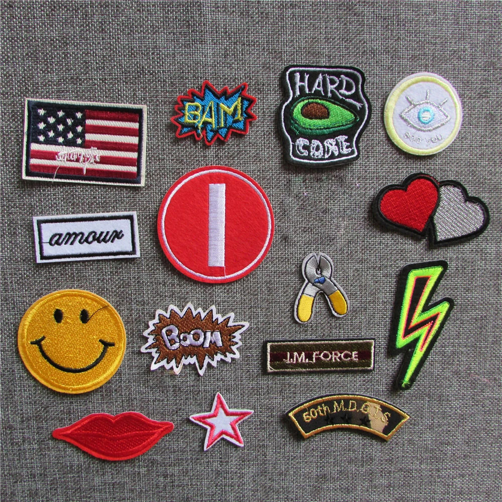 

2016 year New Arrival cute cartoon patterns hot melt adhesive applique embroidery patches stripes DIY accessory C5059-C5076