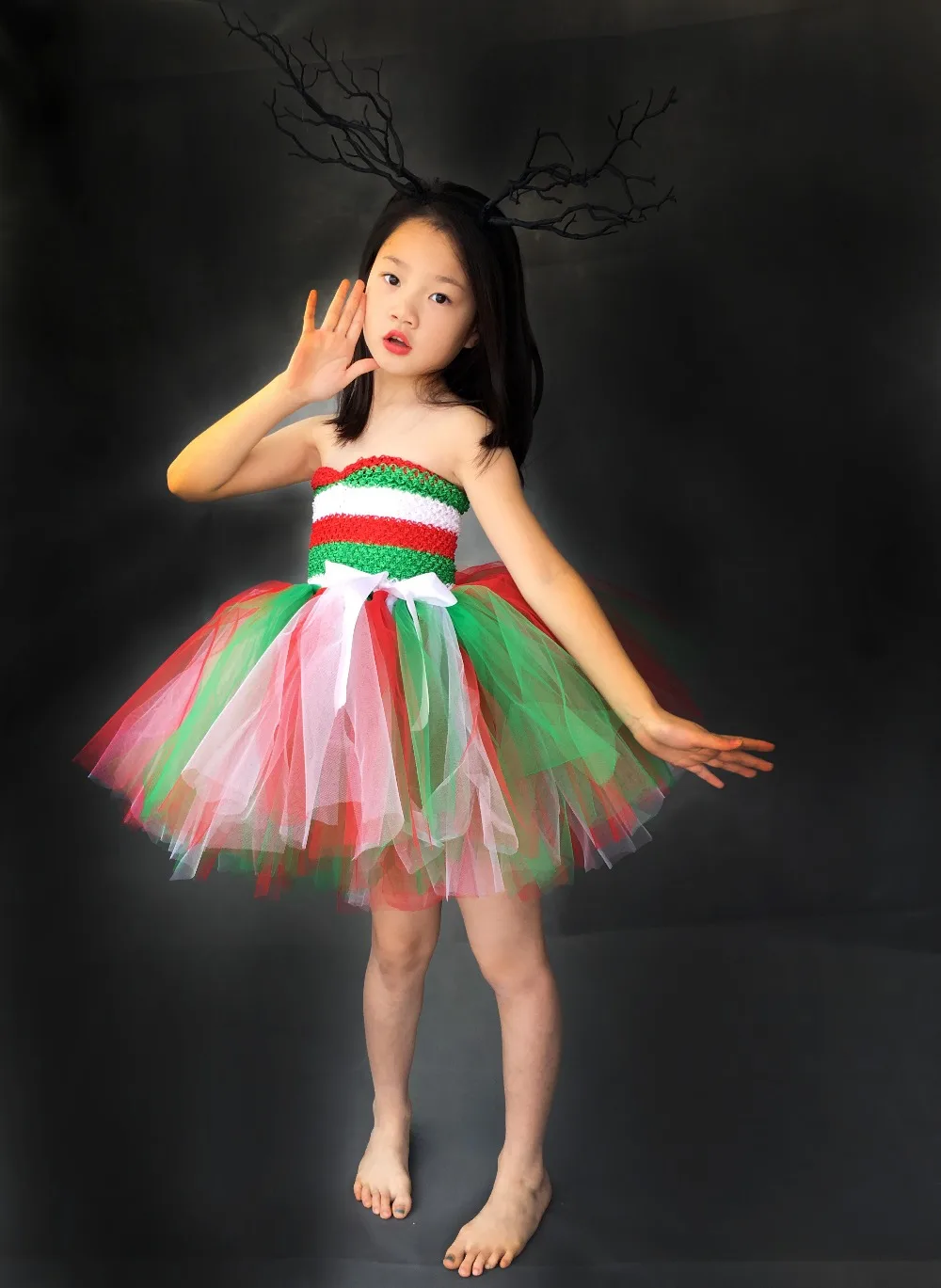 red white green dress