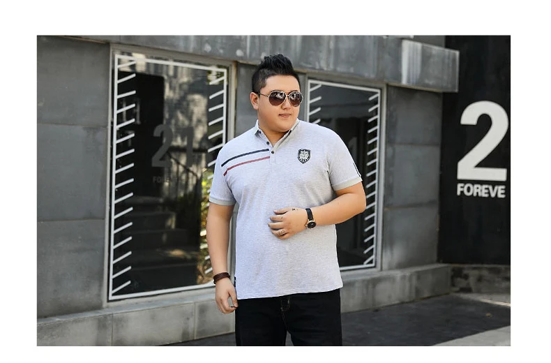 Большой размеры для мужчин мужские Поло рубашка Новинка года Лето Бизнес повседневное поло мужская, с коротким рукавом Твердые свободные 5XL 6XL 7XL