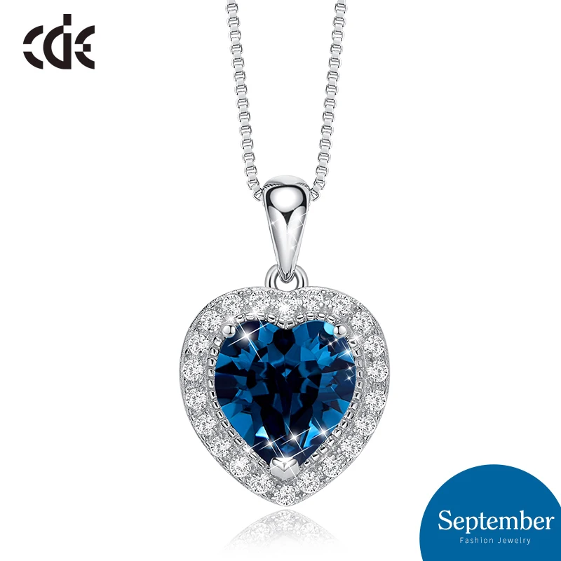 

CDE 925 Sterling Necklace Embellished with crystals from Swarovski Pendant Necklace Heart Necklace Love Jewelry Collar Jewelry