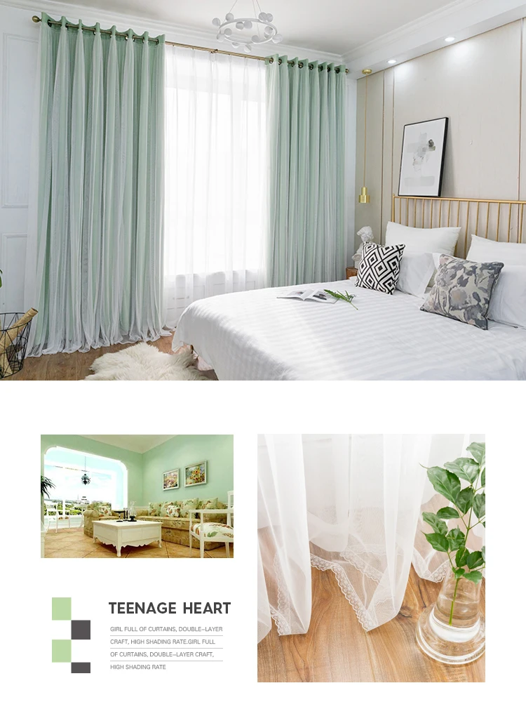 Chicity классические затемненные занавески s для гостиной зеленые двухслойные элегантные белые кружевные занавески для женщин спальни Индивидуальные