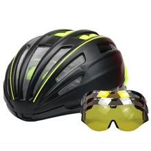 Goggles Cycling Helmet Road Mountain MTB Bicycle Helmet Casco Ciclismo Ultralight In-mold Bike Helmet With Glasses 55-61CM