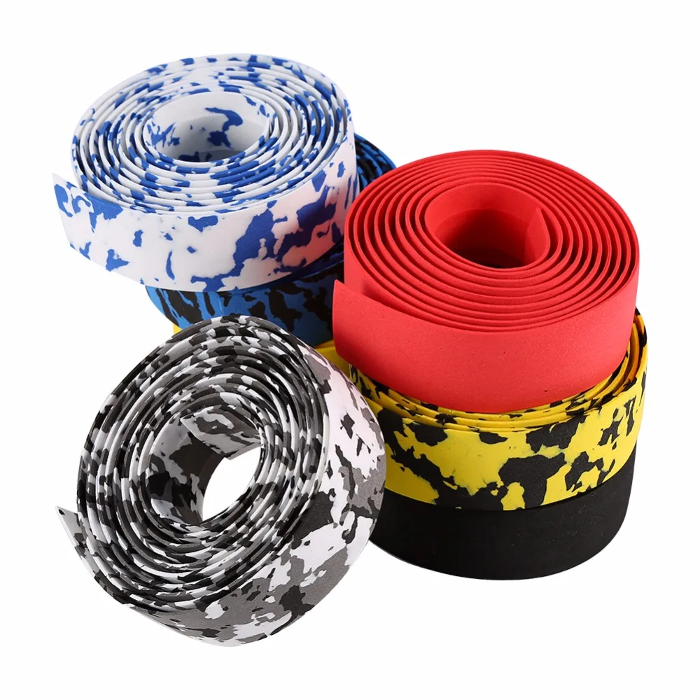 

1 pair Road Bike Cycling Handlebar Anti-slip Handlebar Tape Rubber Bike Handlebar Tape Wrap With Bar Plugs