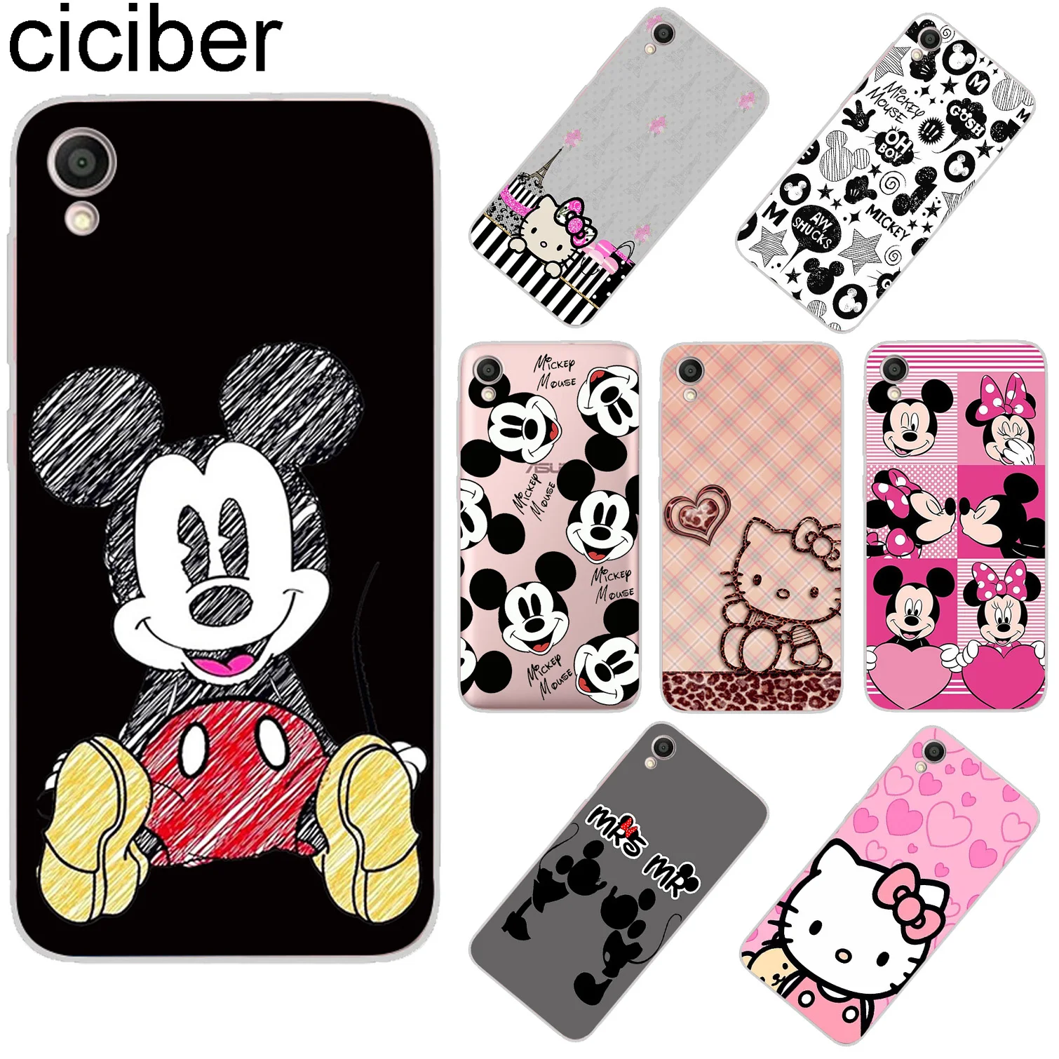 

ciciber For ASUS ZenFone Live L1 V 3 GO Zoom S Soft TPU Mickey Mouse Phone Case For ASUS ZenFone MAX Lite Plus Pro M1 Coque Capa