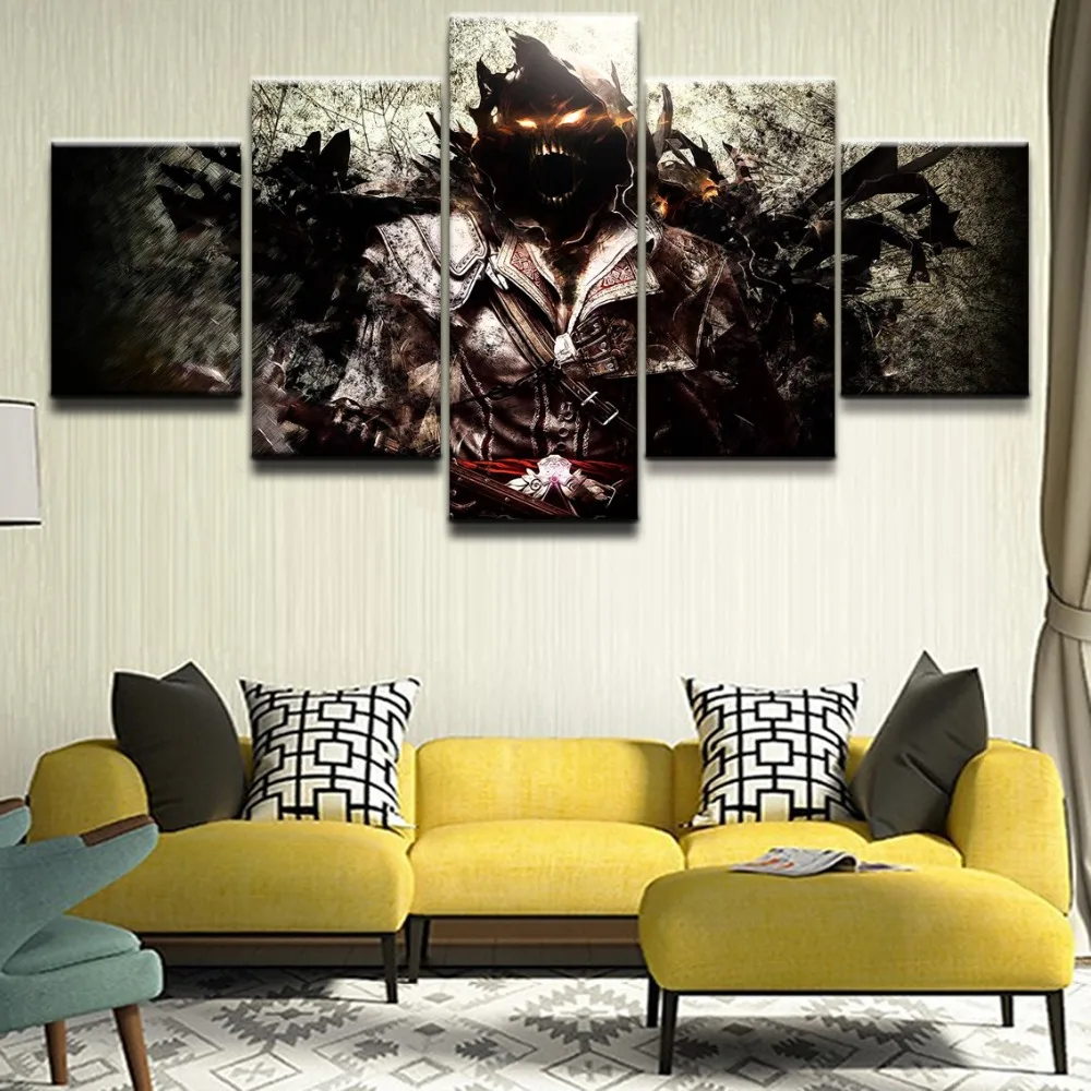 

Canvas Posters Home Decor For Living Room HD Prints Pictures 5 Pieces Heavy Metal Music Disturbed Paintings Modular Wall Art