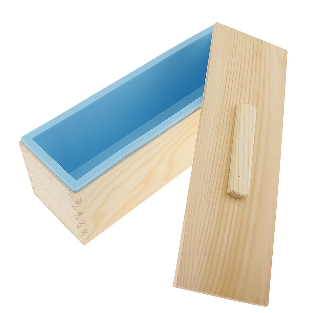Silicone Soap Mold With Wooden Box Rectangular Bread Mould 3 Types Optional