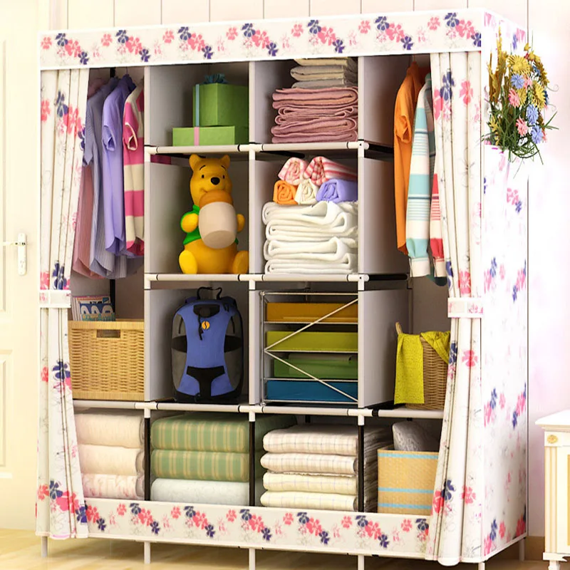 Fashionable Art Home Furnishing Non woven Bedroom Furniture Portable Cabinet Assembly Multifunctional Foldable Wardrobe font b