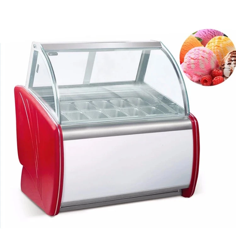 Commerical stainle steel hard ice cream freezer display Gelato ice