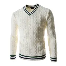 Для мужчин пуловер свитер с v-образным вырезом Для мужчин S рубашка с длинными рукавами натуральный хлопок теплая Повседневное Slim Fit трикотаж тянуть Homme платье Костюмы