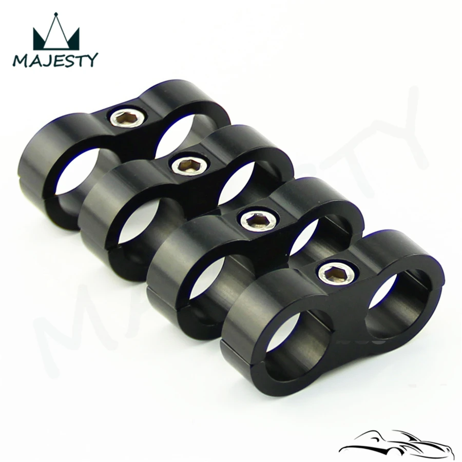 

4pcs AN-8 AN8 15.4MM Braided Hose Separator Clamp Fitting Adapter Bracket Black