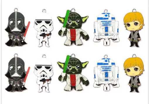 

Lot 100pcs Star Wars Cartoon Enamel Metal Charm bracelet Pendants DIY necklace Jewelry Making Mobile Phone Accessories