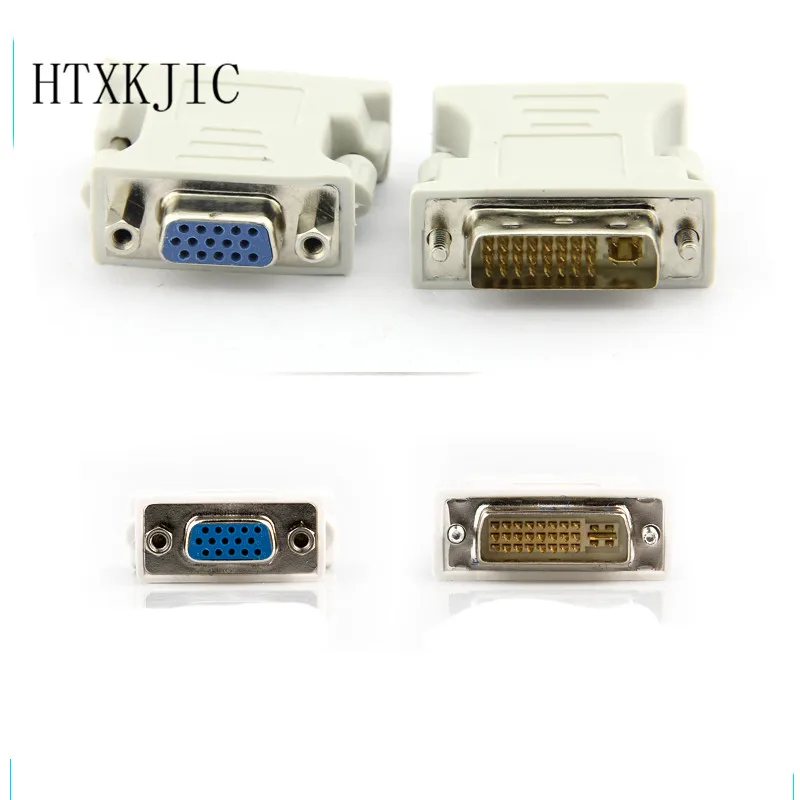 DVI I 24 + 5 Male к HD 15 Pin VGA SVGA Female видеокарта монитор ЖК конвертер адаптер|converter adapter|vga