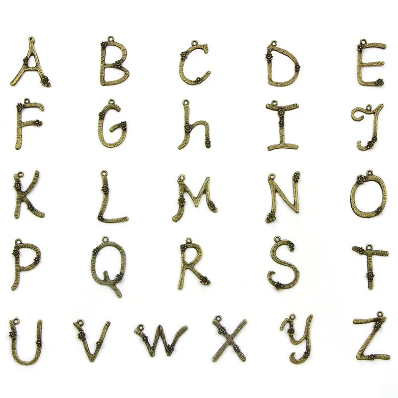 26 Letters European English Alphabet Letters A-Z Charms DIY Pendant Beads Fit Charms Bracelet Women Jewelry 1set