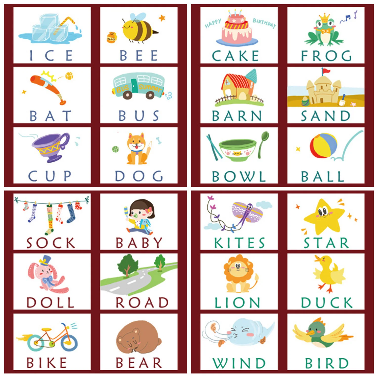 Cognitivo de Madeira Crianças Montessori Cartão Palavras Inglês Alfabeto Letras Correspondência Ortografia Aprendizagem Jogo Brinquedo 6 Online shopping