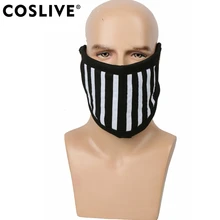 Coslive Ticci Toby маска для лица черно-белые полосы Хлопок маска для лица унисекс